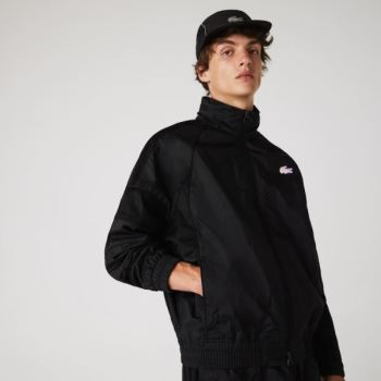 Lacoste CONCEPTS Collaboration Lightweight Zip-Up Jacket - Bunda Pánské Černé | CZ-ZcQk8L